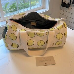 Clare V canvas, tennis duffel bag.